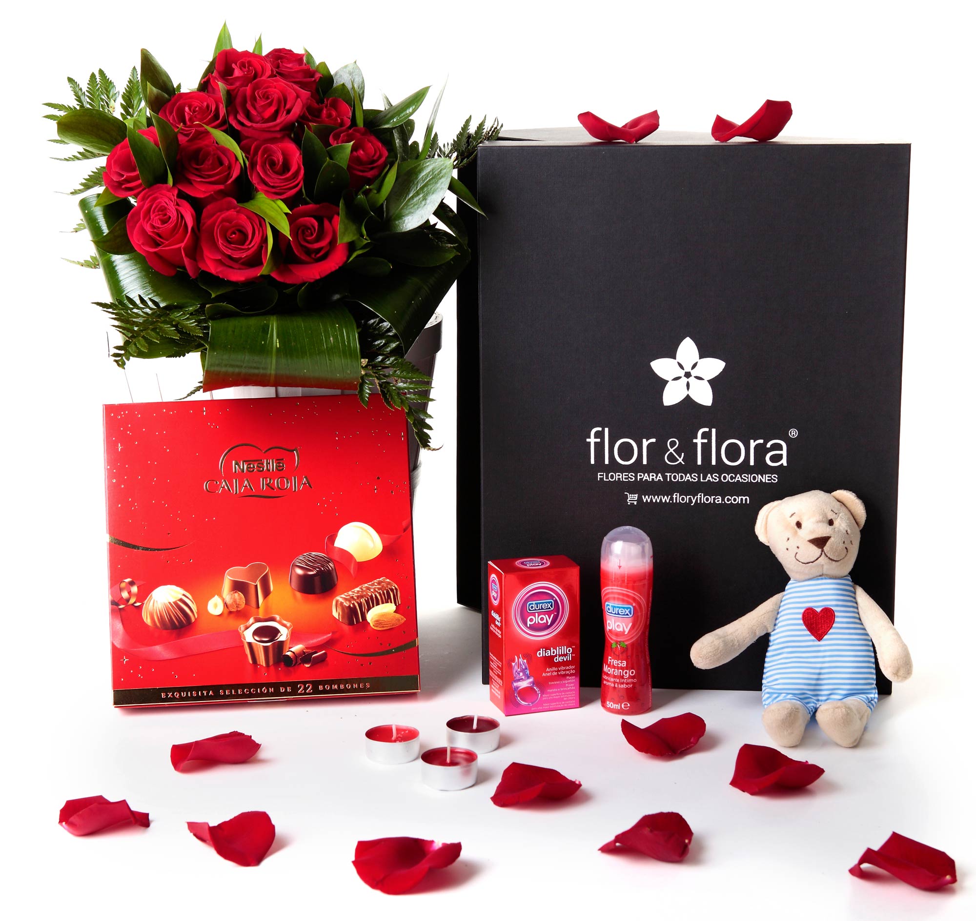 Caja regalo rosas rojas San Valentín picante - Cajas regalo - San